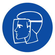 Знак Работать в защитном щитке