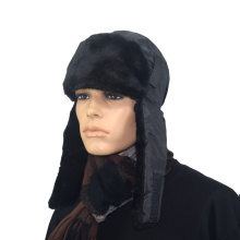 Шапка ушанка Евро с креплением п каску, черная