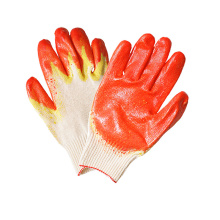 Перчатки трик. с двойным латексом в сорт, красные арт.110