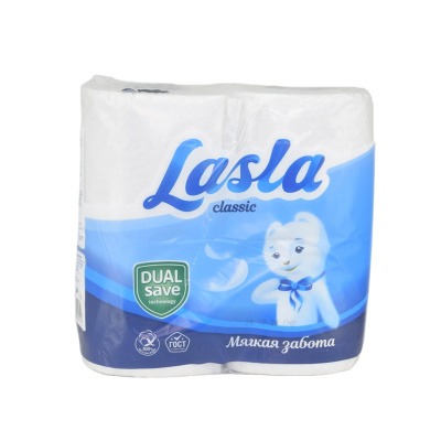 Туалетная бумага Ласла 2-х слойная 4 рулона
