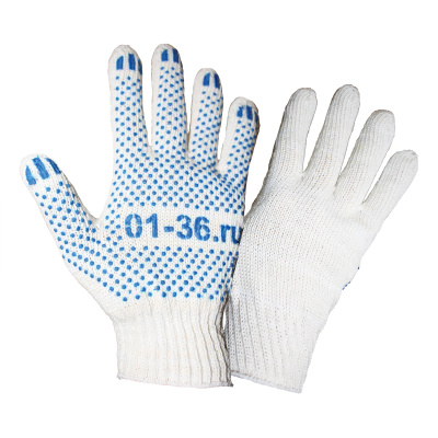 Перчатки трик. Стандарт с ПВХ (ТОЧКА) 4н. 7кл.