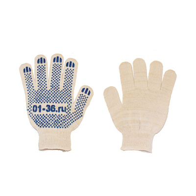 Перчатки трик. Экстра с ПВХ (ТОЧКА) с логотипом 5н. 10кл. арт.114