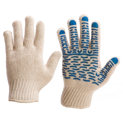 Перчатки трик. Экстра с ПВХ (ВОЛНА) 5н. 10кл. арт. 114